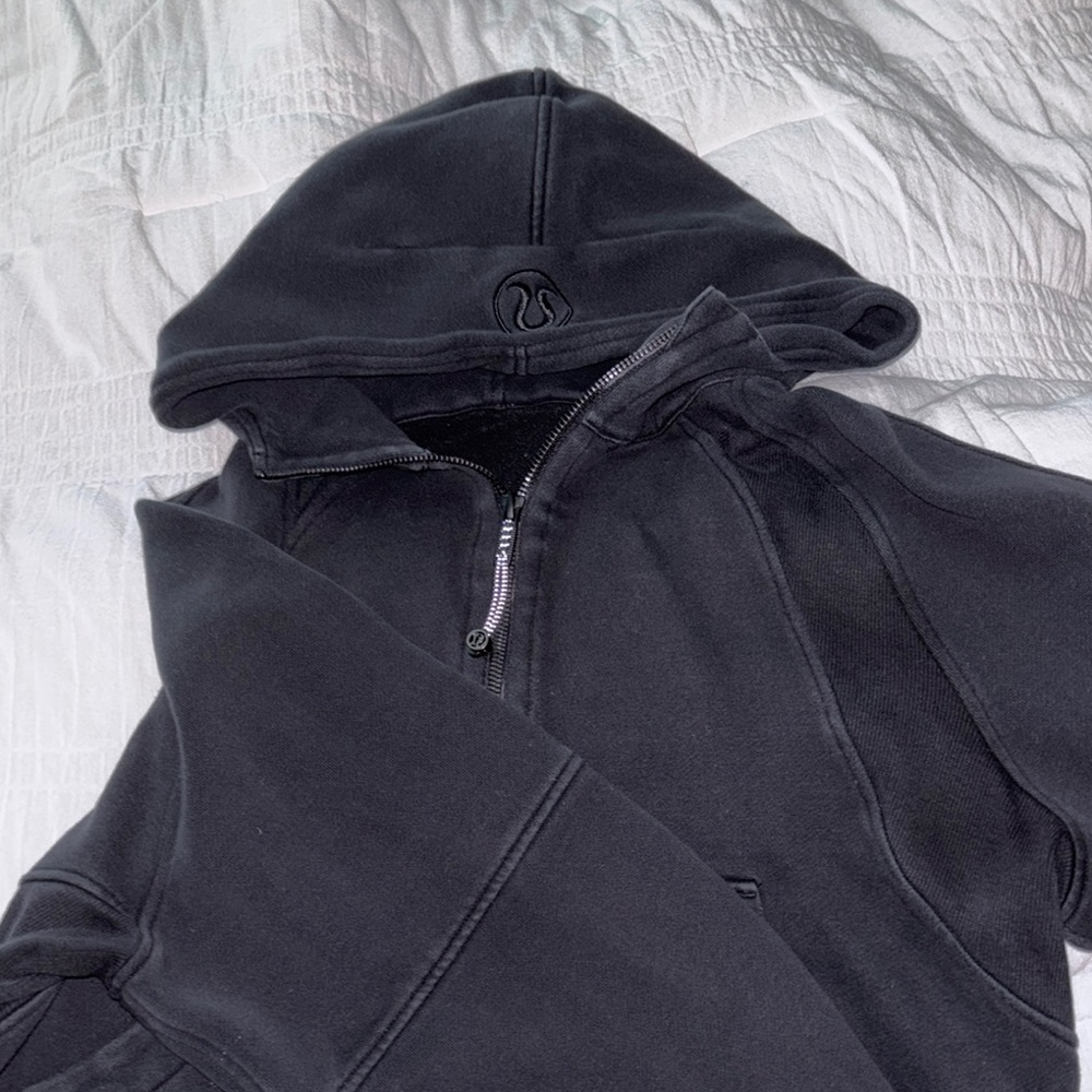 lululemon oversized half zip black scuba hoodie size xs/s